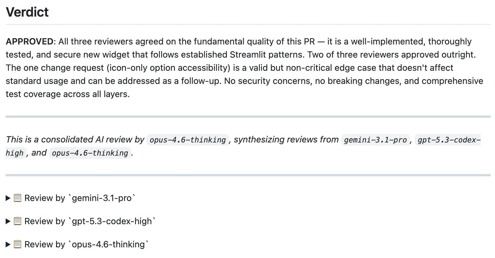 AI PR review comment example